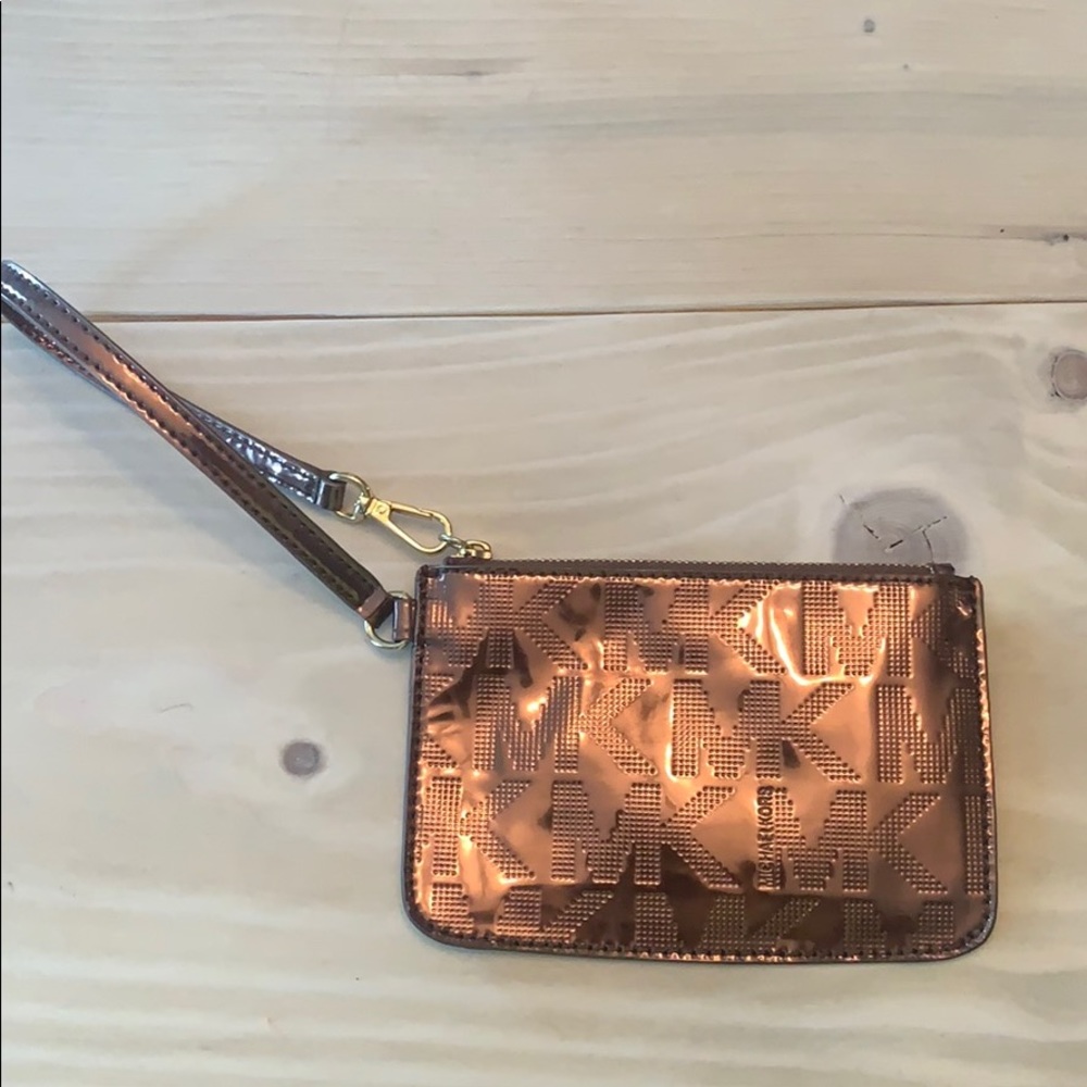 Michael Kors bronze wristlet